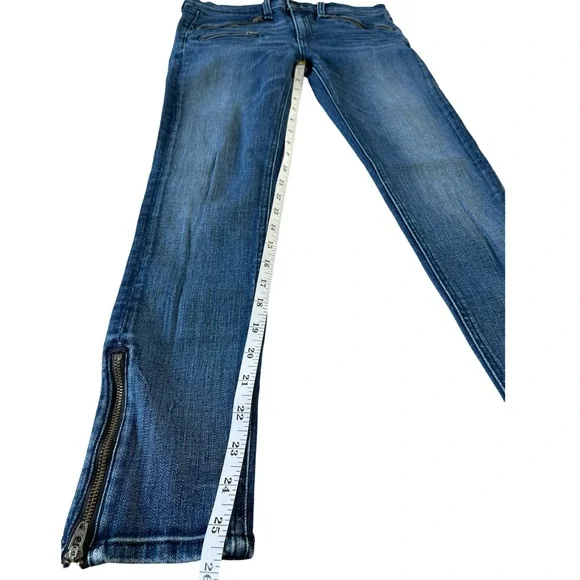 Rag & Bone Skinny Ankle Jeans, Zipper Detail, Stretch, Medium Wash - Size 26 - Picture 10 of 16